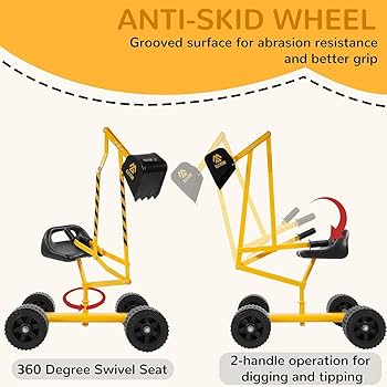 スポーツトイ・アクショントイ #UNBRANDED STEPROUND FULLSIZE Amazon.com: Sandbox Digger Toy Excavator With Wheels